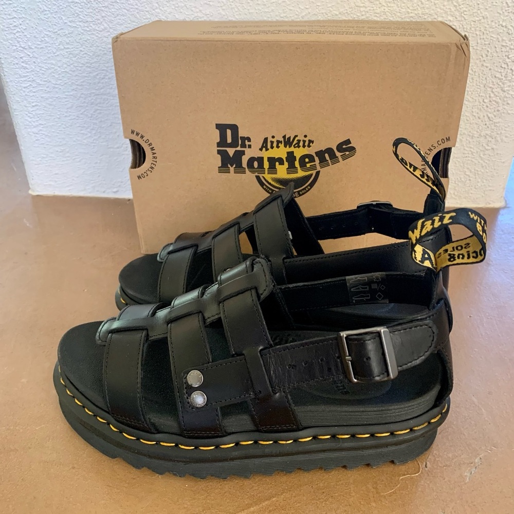 DR. MARTENS - Terry Leather Fisherman Sandal